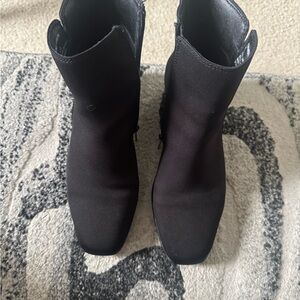 Akmavinda Fabric Coated Black Women's Ankle Boots